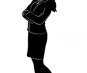 Professional Women vector silhouettes set 12