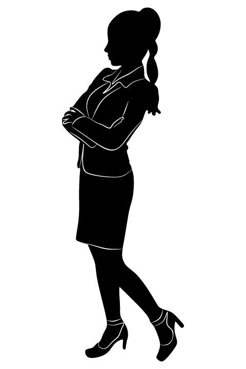 Professional Women vector silhouettes set 12