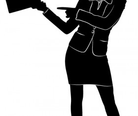 Professional Women vector silhouettes set 13