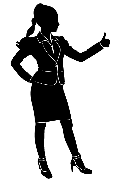 Professional Women vector silhouettes set 14