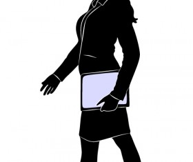 Professional Women vector silhouettes set 15