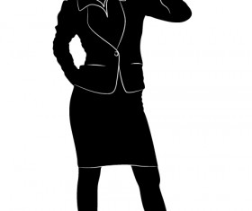 Professional Women vector silhouettes set 16