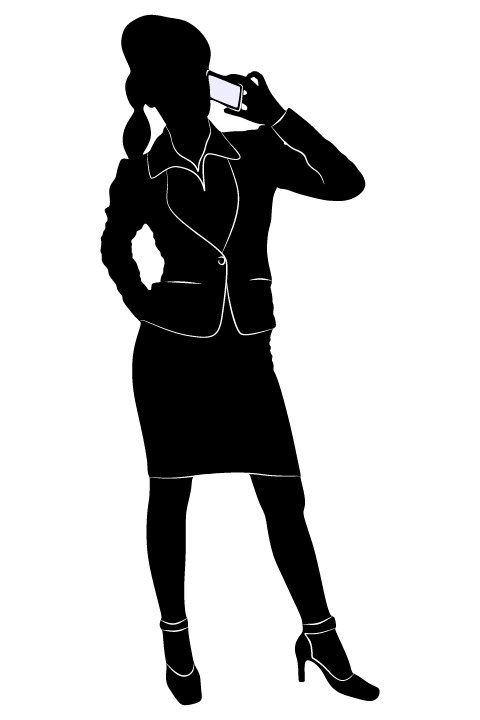 Professional Women vector silhouettes set 16