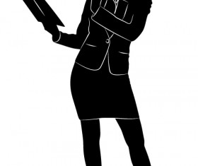 Professional Women vector silhouettes set 17