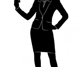 Professional Women vector silhouettes set 18