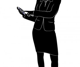 Professional Women vector silhouettes set 19