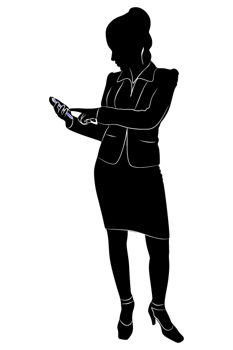 Professional Women vector silhouettes set 19