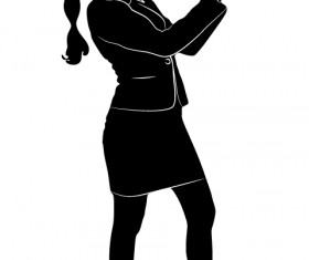 Professional Women vector silhouettes set 20