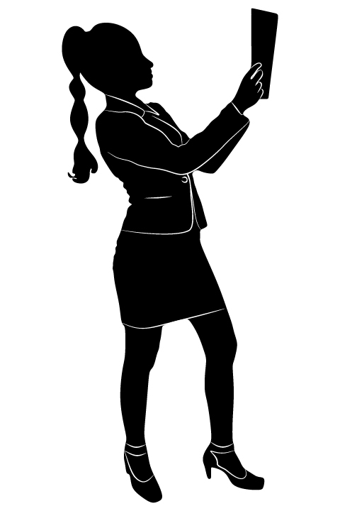 Professional Women vector silhouettes set 20