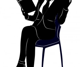 Professional Women vector silhouettes set 21