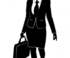 Professional Women vector silhouettes set 22