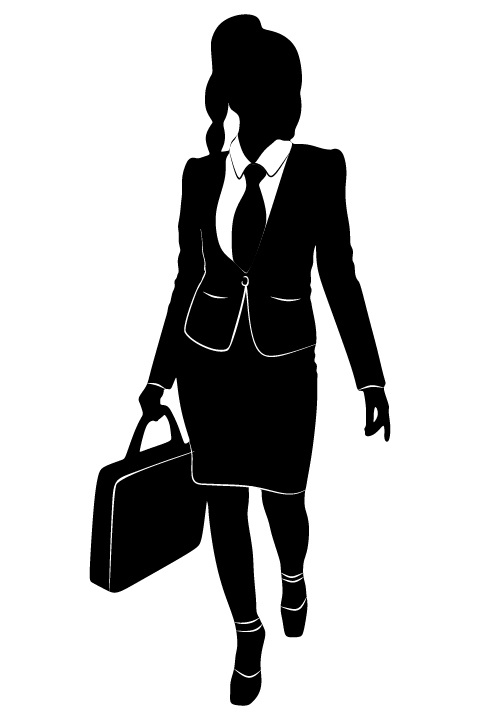 Professional Women vector silhouettes set 22