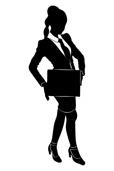 Professional Women vector silhouettes set 24