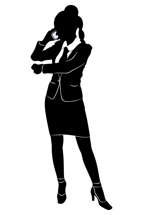 Professional Women vector silhouettes set 25