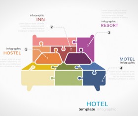 Puzzle infographics template vector 01