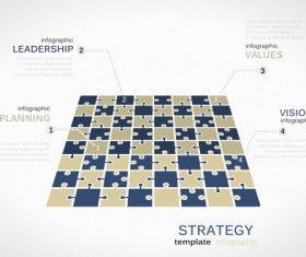 Puzzle infographics template vector 03