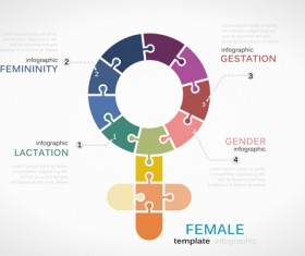 Puzzle infographics template vector 06