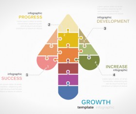 Puzzle infographics template vector 07