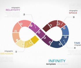 Puzzle infographics template vector 08