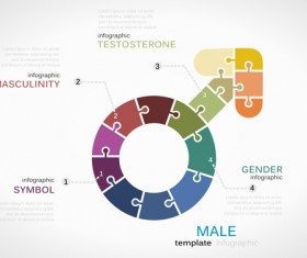 Puzzle infographics template vector 09