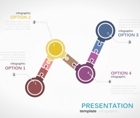 Puzzle infographics template vector 10