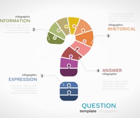 Puzzle infographics template vector 11