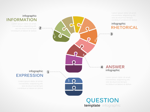 Puzzle infographics template vector 11