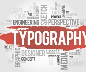 Red brushes with alphabet background vector 01