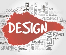 Red brushes with alphabet background vector 03