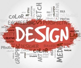 Red brushes with alphabet background vector 04