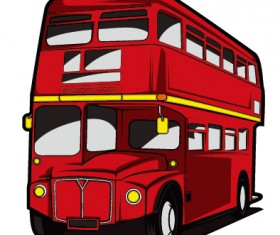 Red bus vector