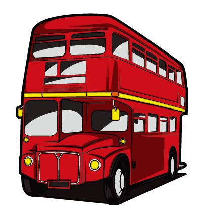 Red bus vector