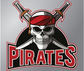 Retro pirates logo vector 01