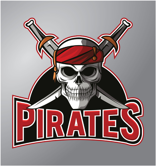 Retro pirates logo vector 01