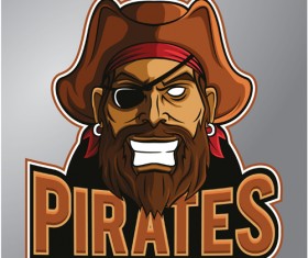 Retro pirates logo vector 02