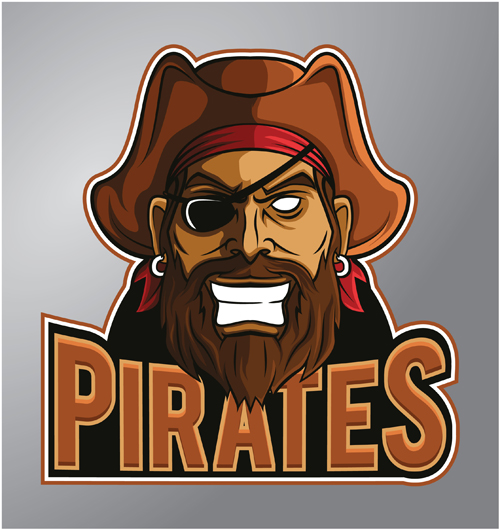 Retro pirates logo vector 02