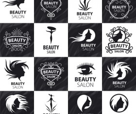 Set of beauty salon logos creative vector