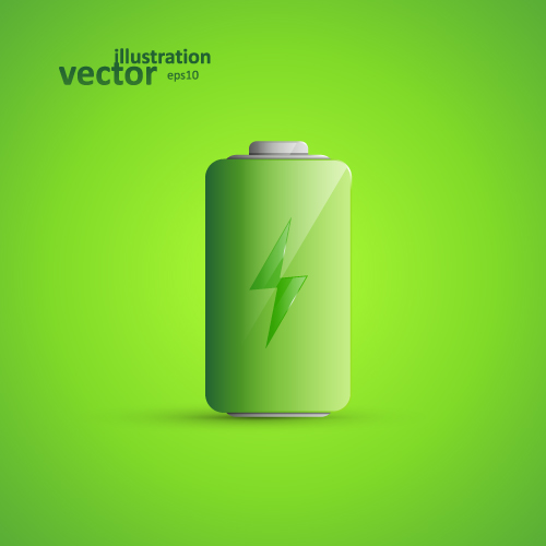 Shining battery vector illustration 01