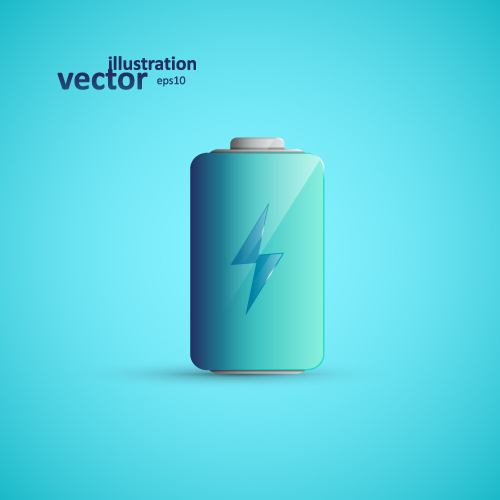 Shining battery vector illustration 02