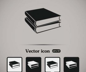 Simple book icons vector set 01