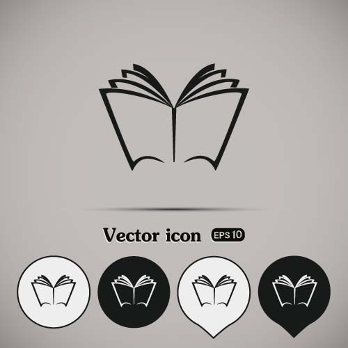 Simple book icons vector set 02