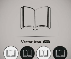 Simple book icons vector set 03
