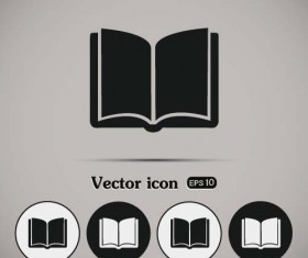 Simple book icons vector set 04