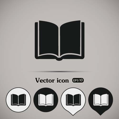 Simple book icons vector set 04