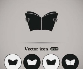 Simple book icons vector set 05
