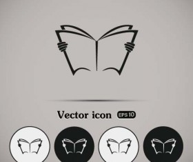 Simple book icons vector set 06