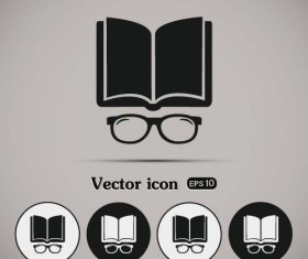 Simple book icons vector set 07