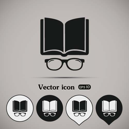 Simple book icons vector set 07