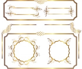Simple golden ornaments frames vector