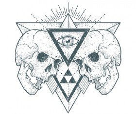 Skull t-shirt prints vector material 01